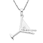 14k Choice of White or Yellow Gold Martini Pendant w/ Diamond Accent