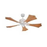 Westinghouse 72457 Oak Harbor 54-Inch Five-Blade Ceiling Fan, Satin White with Imperial Light Maple Blades