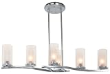 Access Lighting 50507-BS/FRC Proteus - Six Light Chandelier, Brushed Steel Finish with Frosted and Clear Glass
