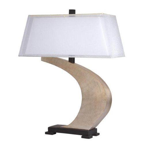 Kichler Lighting 70717 Comma 26-Inch Portable Table Lamp, Antique Silver with Sheer Silver Shade-In-Shade