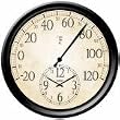 Springfield Decorative 14-Inch Patio Thermometer with Clock