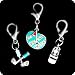 PURELY CHARMING Set of 3 Charms with Handset Swarovski Crystals & Enamel - Golf Club, Green & Golf Shoe