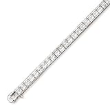 Sterling Silver 7 Inch Channel Set CZ /Rhodium Plated Bracelet