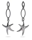 Eve's Addiction Sterling Silver Dangle Starfish Earrings