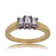 Emerald Cut Diamond Anniversary Ring 1/2CT Set in 14K Yellow Gold