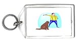 Keychain with man, body, individuals, individual, stick, fetch, humans, person, dog, training, human, persons, people, pet