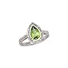 14K White Gold 0.04 ct. Diamond and 1 1/5 ct. Pear Shaped Peridot Ring