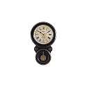 Seth Thomas Heritage Parchment Brown Dial Stained Black Antiqued Finish with Wooden Pendulum Wall Clock