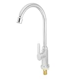 uxcell シンク蛇口 バスルーム バス用水栓金具 洗面所 クロムメッキ 真鍮 スイベル ベンド 水タップ