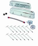 Chrome Engine Kit Incl. 1 Pair Baffled Valve Covers/12 T-Bolt Hold Downs/1 Breather/Oil Cap/12 in. Braided Breather Hose May Not Be Legal For Use On Pollution Controlled Veh.