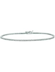 2.01 Carat 2 Pointer Prong Set Diamond Tennis Bracelet 14K White Gold