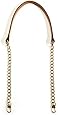 byhands Genuine Leather Metal Chain Ivory Shoulder Bag Strap (40-8301), 30.5"