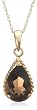 14k Yellow Gold Pear Shaped Rope Design Smoky Quartz Pendant
