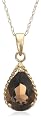 14k Yellow Gold Pear Shaped Rope Design Smoky Quartz Pendant