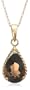 14k Yellow Gold Pear-Shaped Smoky-Quartz Pendant with Rope Trim, 18"