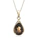 14k Yellow Gold Pear Shaped Rope Design Smoky Quartz Pendant
