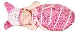 Photography Props Costume Baby Pink Rabbit Crochet Knitted Cap Sleeping Bag