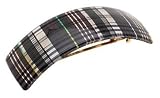 France Luxe Rectangle Volume Barrette - Fall Plaid Black
