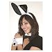 Playboy Bunny Black White Ears Collar Bowtie Cuffs Set