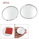 2 PCS 2 Diameter Silver Tone Car Convex Blind Spot Mirror