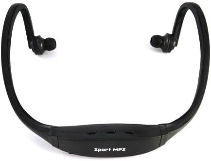 Globayebuy Portable Wireless Sport MP3 Player Headphone Up To 32GB Black Color