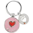 Heart U Back Sterling Silver Pink and Red Heart Companion Key Ring