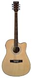 De Rosa 41 Inch NATURAL Cutaway 4 EQ Acoustic Electric Guitar, BLOND, Includes, Pick (Free eBook & DirectlyCheap(TM) Translucent Blue Medium Guitar Pick)