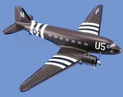 Mini C-47 Dakota "Buzz Buggy" Aircraft Model Mahogany Display Model / Toy. Includes desk stand.