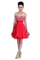 A-line Strapless Chiffon Natural   Waistline Sweetheart Lace Beaded Short Homecoming Dress 