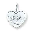 Sterling Silver Angel in Heart Charm with 20 inch Sterling Silver Chain
