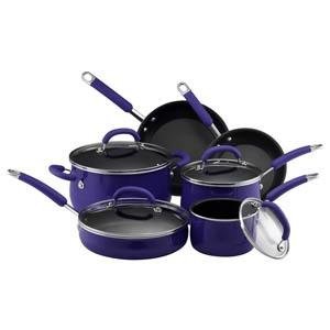 Rachael Ray 10 Piece Cookware Set Porcelain Enamel Blue Nonstick Interiors Easy Cleanup Popular New Rachael Ray 10 Piece Cookware Set Porcelain Enamel Blue Nonstick Interiors Easy Cleanup Popular New