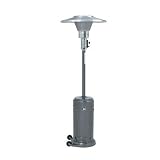 Patio Heater, Portable, Stainless Steel Construction With Silver Veined Finish