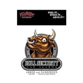 Mindfull Designs - Bull Security Car Alarms - Mini Car Alarm Sticker / Decal