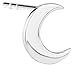 .925 Sterling Silver Crescent Moon Cartilage Stud Earring (Sold Individually)
