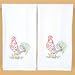 STAMPED WHITE KITCHEN TOWEL 20X28 ONE PAIR-ROOSTER
