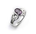 Sterling Silver Celtic Knot and Purple Genuine Amethyst Ring (Size 4,5,6,7,8,9,10,11,12)