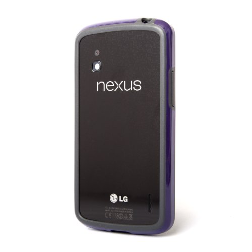 Poetic Borderline Bumper Case for Nexus 4 Smart Phone E960 LG Purple/Gray (3 Year Warranty from Poetic)