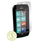 Nokia Lumia 710 Cell Phone Classic Clear Transparent Screen Shield Guard Cover - INCLUDES 5 PROTECTORS and SQUEEGEE