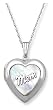 14k White Gold Mom Locket, 18"