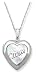 14k White Gold Mom Locket, 18"