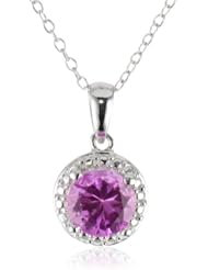 Sterling Silver Birthstone Pendant Necklace, 18"