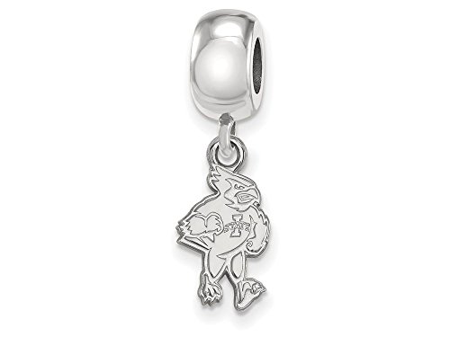 Iowa State Bead Charm Small (1/2 Inch) Dangle (Sterling Silver)