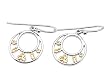 Sterling Silver Two Tone Plain Earrings - Size: 17mm (.6 inch)
