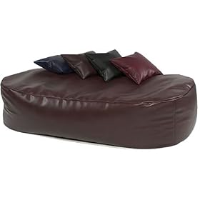 XXX-L HUGE 16cu FT BROWN FAUX LEATHER BEANBAG BED BEAN BAG SOFA BED