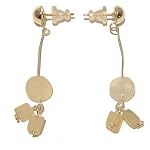 Moonstone Earrings 01 Dangle White Peach Oval Cube Lunar Sheen Post Crystal Healing Gemstone 1.8