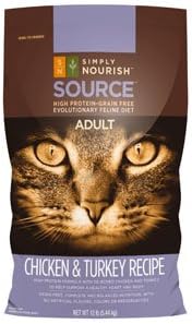 Simply Nourish Source Chicken and Turkey Adult Recipe Dry Cat Food -12 lb