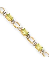 14k Gold Peridot & Diamond Bracelet