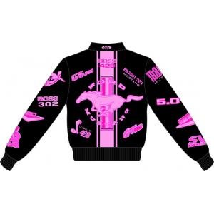 Ford Mustang Collage Ladies Black Twill Jacket
