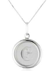 14k White Gold Initial Pendant Necklace, 18"