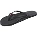 Womens Rainbow Sandals Premier Leather Single Layer Narrow Black Large (7.5-8.5)